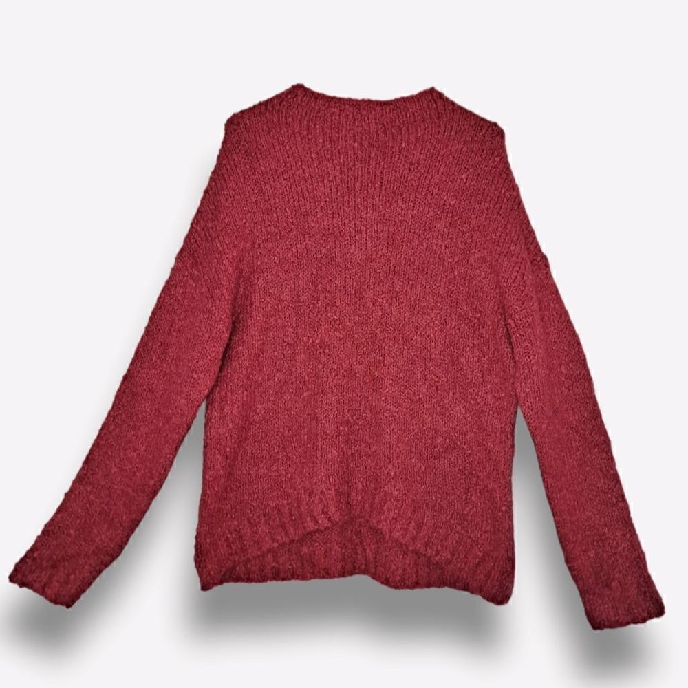 BP Funnel Neck Boucle Sweater Burgundy Punch Large